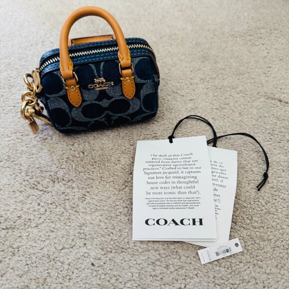 Coach Mini Denim Rowan bag charm, NWT and never used - Picture 5 of 5